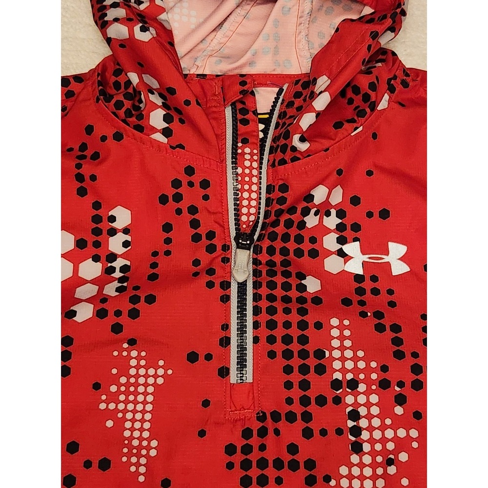 Under Armour Storm 1/4 Zip Jacket Youth XL Loose Rain Coat Red Digital Camo - Picture 4 of 7